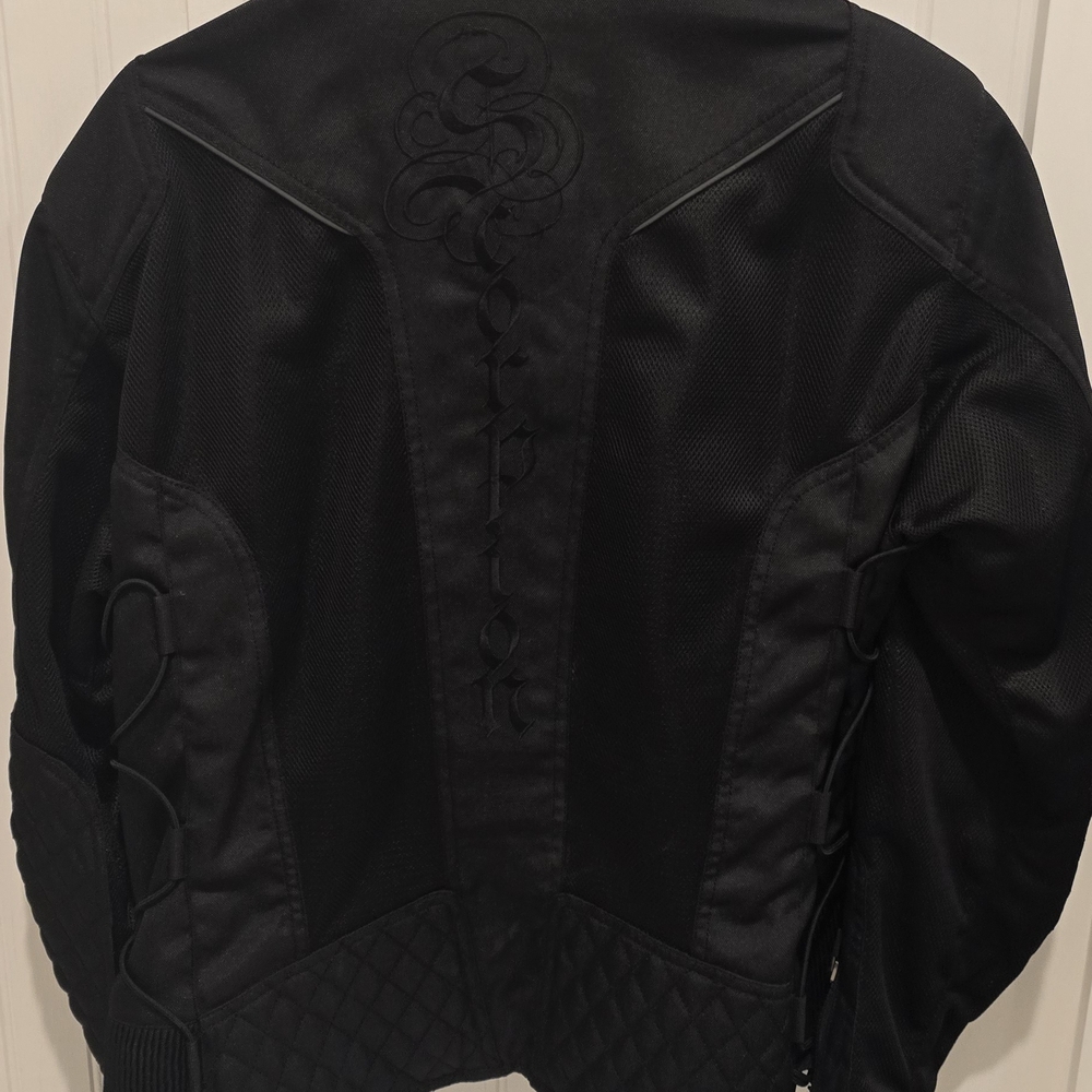 Women's Black Motorcycle Jacket - XL - Picture 2 of 2